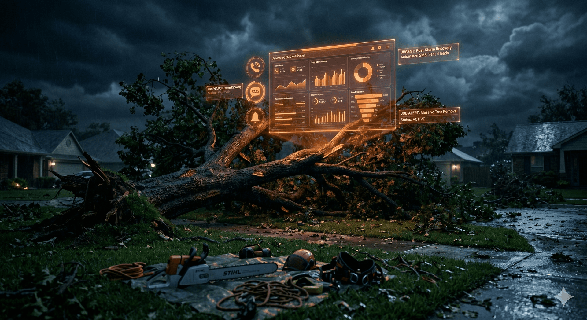 Storm-Triggered Lead Automation for a Tree Removal & Landscaping Agency
