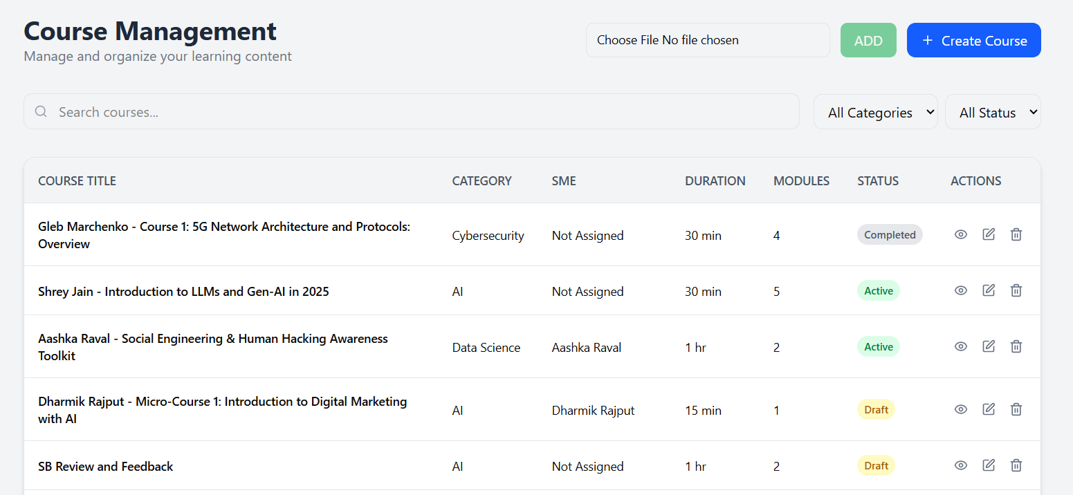 Manage Your Course Catalog
